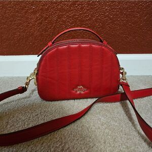 Coach Red Quilted Leather Crossbody Bag